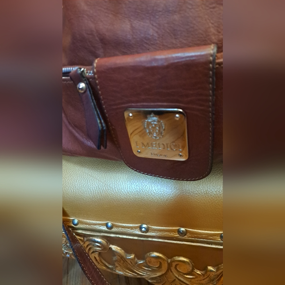 I Medici By Firenze Soft Brown Large Leather Women's HandBag, Shoulder Bag. - Picture 4 of 9